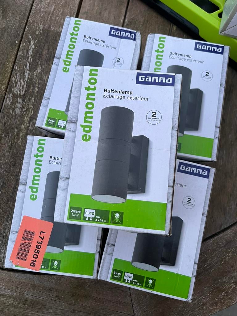 5x Gamma edmonton buitenlampen, Minder dan 50 watt, Wandlamp, Nieuw, Ophalen of Verzenden