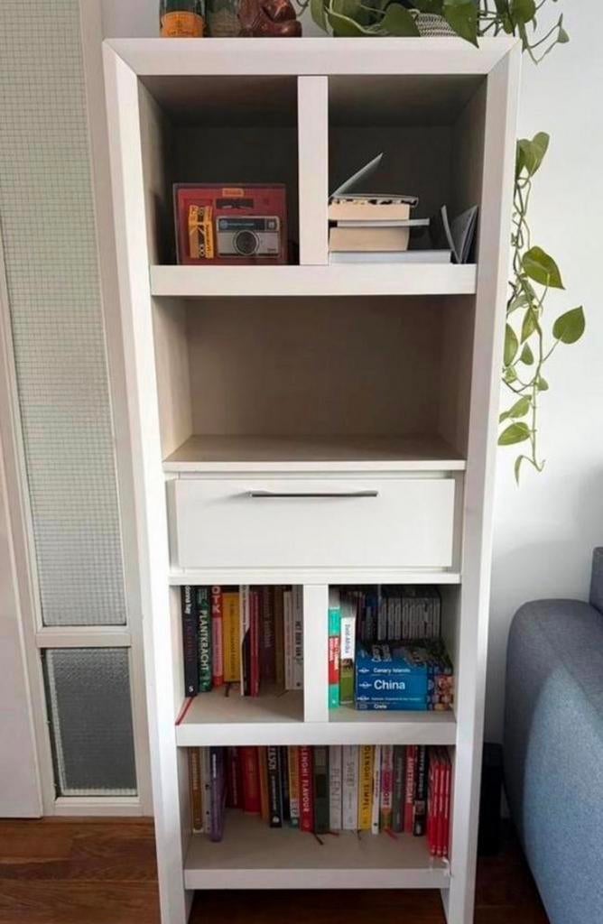 Henders & Hazel Kozani boekenkast lage kast wit bruin, Ophalen, Met plank(en), 50 tot 100 cm, Zo goed als nieuw