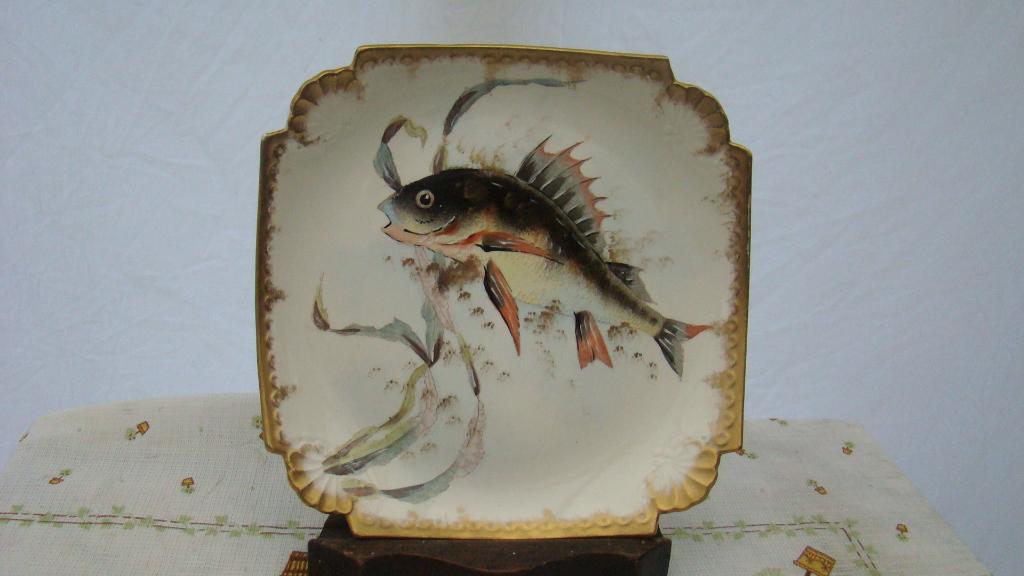 Vis bord ( Franz Anton Mehlem., Ophalen of Verzenden