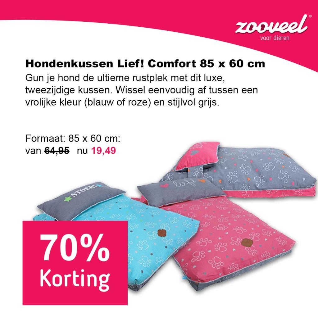 Hondenkussen Lief! Comfort Tweezijdig 85x60 cm, Ophalen of Verzenden, Nieuw, Katoen