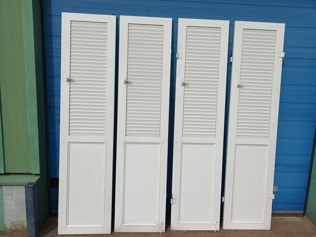 Aluminium Louvre deuren - Set van 4, Gebruikt, 80 tot 100 cm, 215 cm of meer, Overige typen