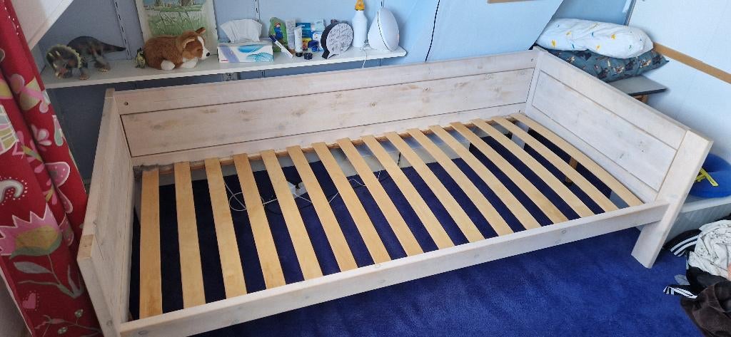 LifeTime whitewash bed 90x200 kind tiener volwassene, Kinderen en Baby's, Ophalen, 85 tot 100 cm, Gebruikt, Lattenbodem