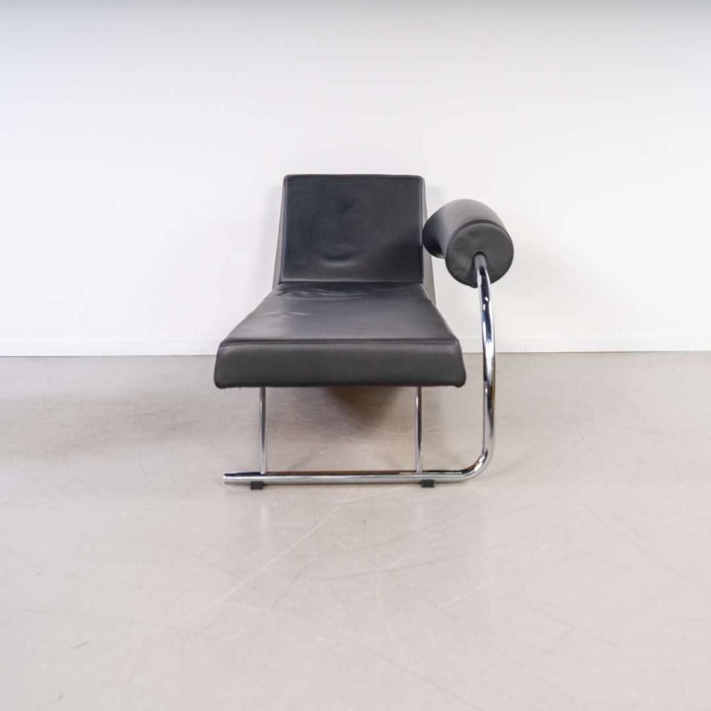 1x Gispen Karel Doornman Chaise Longue Leer – Chroom, Huis en Inrichting, Fauteuils, Niet ingevuld, Niet ingevuld, Leer, Ophalen of Verzenden