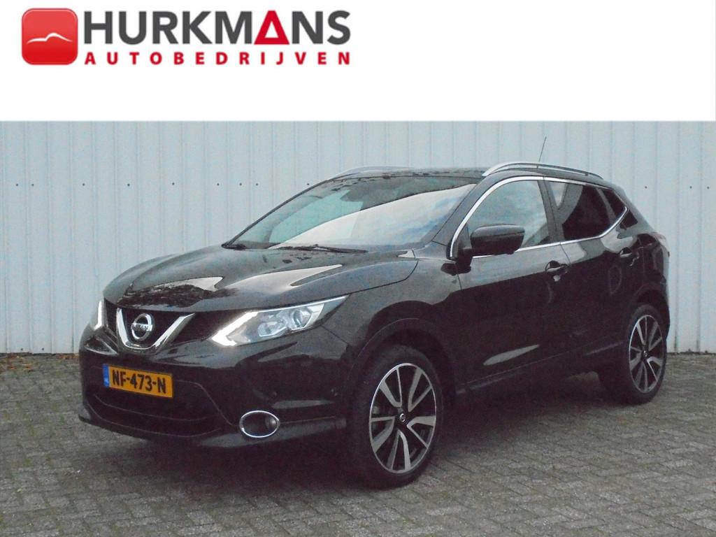 Nissan Qashqai 1.2i TEKNA LEER PANODAK TREKHAAK NL-AUTO, Gebruikt, 4 cilinders, 116 pk, Zwart