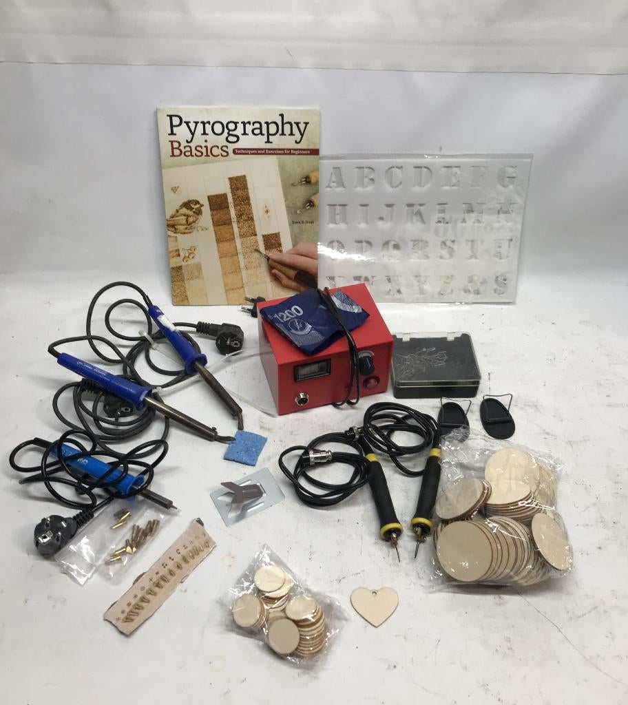 Houtbrander set, soldeerbouten, incl diverse toebehoren, Ophalen of Verzenden, Gebruikt