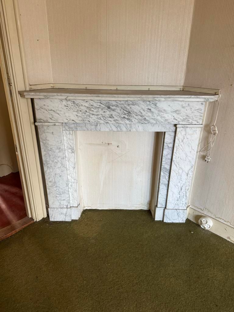 Marmeren Schouw - Klassieke Haardombouw jaren 30 - 2x, Ophalen, Gebruikt, Inbouwhaard, Overige soorten