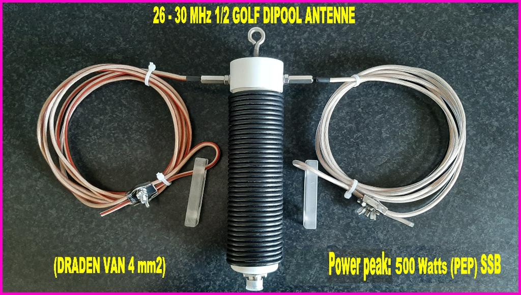 26 MHz - 28 MHz HF DIPOOL ANTENNE MET BALUN EN ISOLATOREN, Ophalen of Verzenden, Nieuw, Antenne