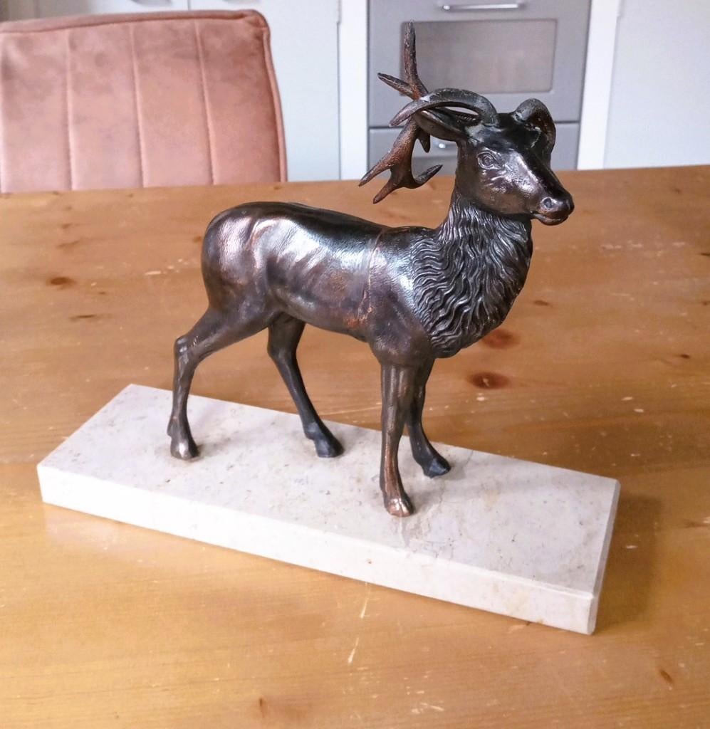 Bronzen beeld van bok, Antiek en Kunst, Ophalen of Verzenden, Brons