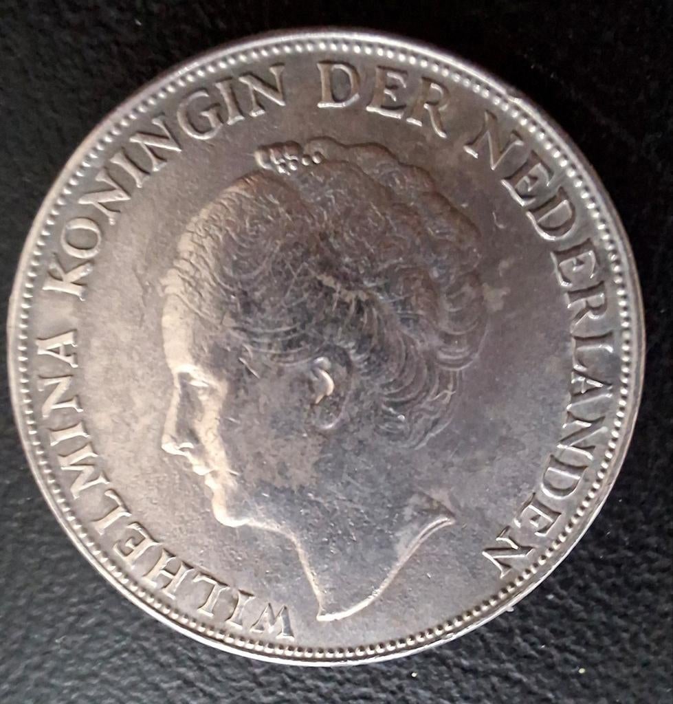 1944 Wilhelmina 1 zilveren Gulden P eikel Philadelphia, Postzegels en Munten, Munten | Nederland, 1 gulden, Koningin Wilhelmina