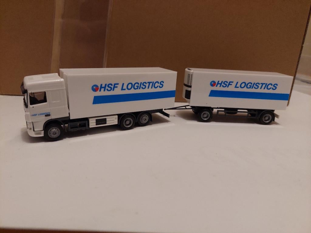 570 herpa daf xf combi hsf dsv koeler 1:87 truck trein, Ophalen of Verzenden, Zo goed als nieuw, Bus of Vrachtwagen, Herpa
