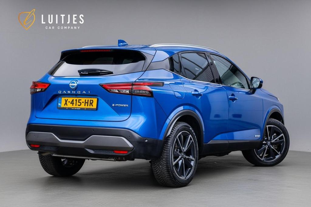 Nissan Qashqai 1.5 e-Power Tekna NL-auto|Panorama|Elek.stoel, Auto's, 1497 cc, Gebruikt, 2 kWh, Blauw