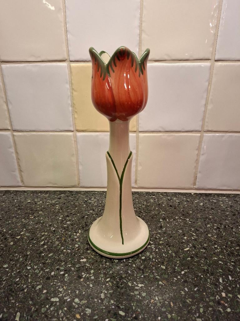 Kandelaar in de vorm van een tulp, Ophalen of Verzenden, Overige materialen, Kandelaar, Minder dan 25 cm
