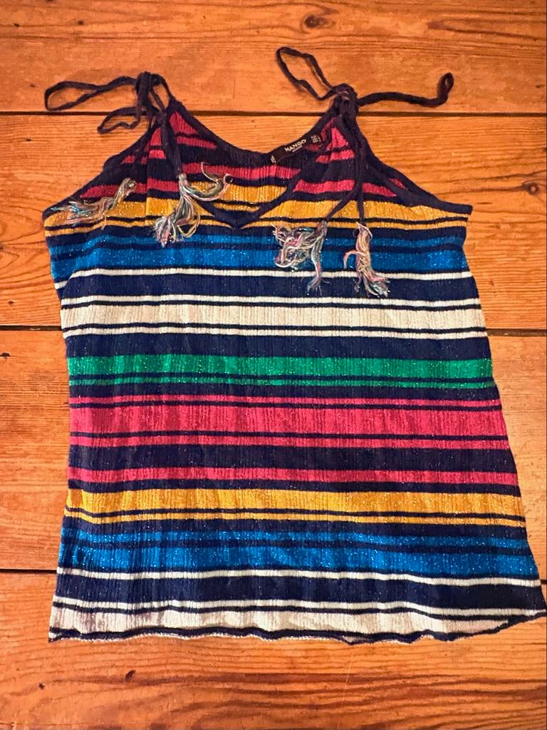 Mango Basics glitter top maat L, Kleding | Dames, Tops, Overige kleuren, Maat 42/44 (L), Ophalen of Verzenden, Zo goed als nieuw