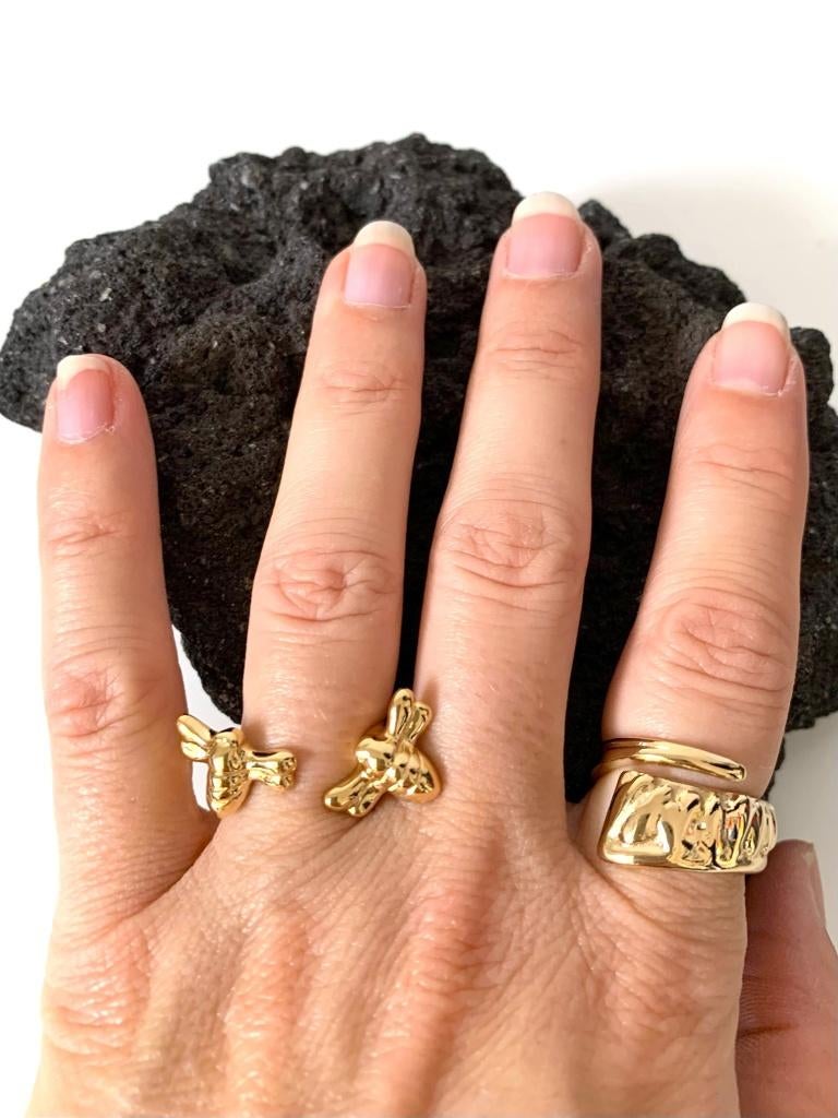 Uno de 50 ring goud 'A tickle with a feather' maat L / EU55, Sieraden, Tassen en Uiterlijk, Ringen, Nieuw, Ophalen of Verzenden