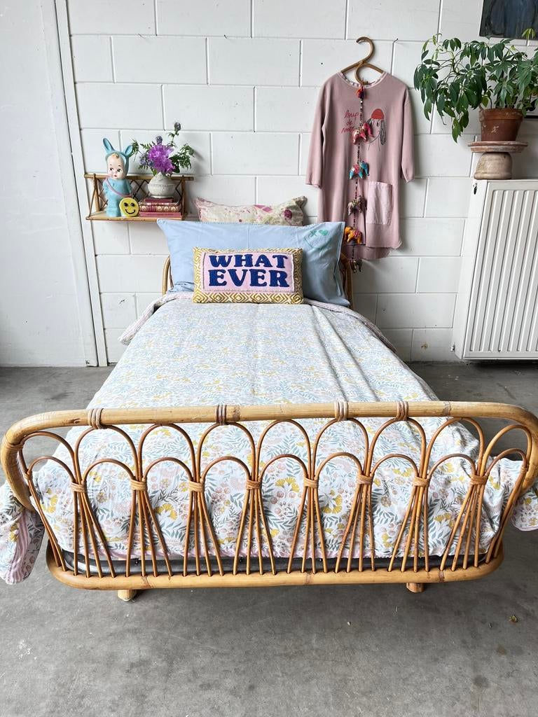 Rotan bed vintage bed rotan daybed bamboe, Ophalen