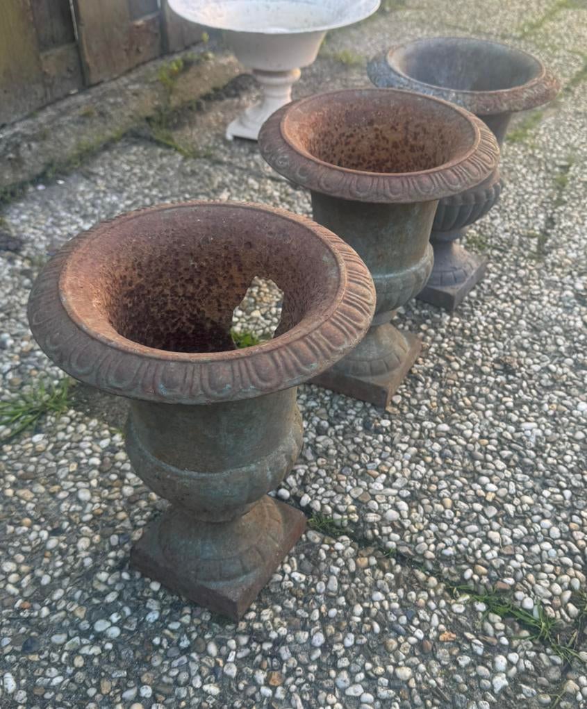 Franse gietijzeren tuinvazen, Tuin en Terras, Tuinvazen, Ophalen, Gebruikt