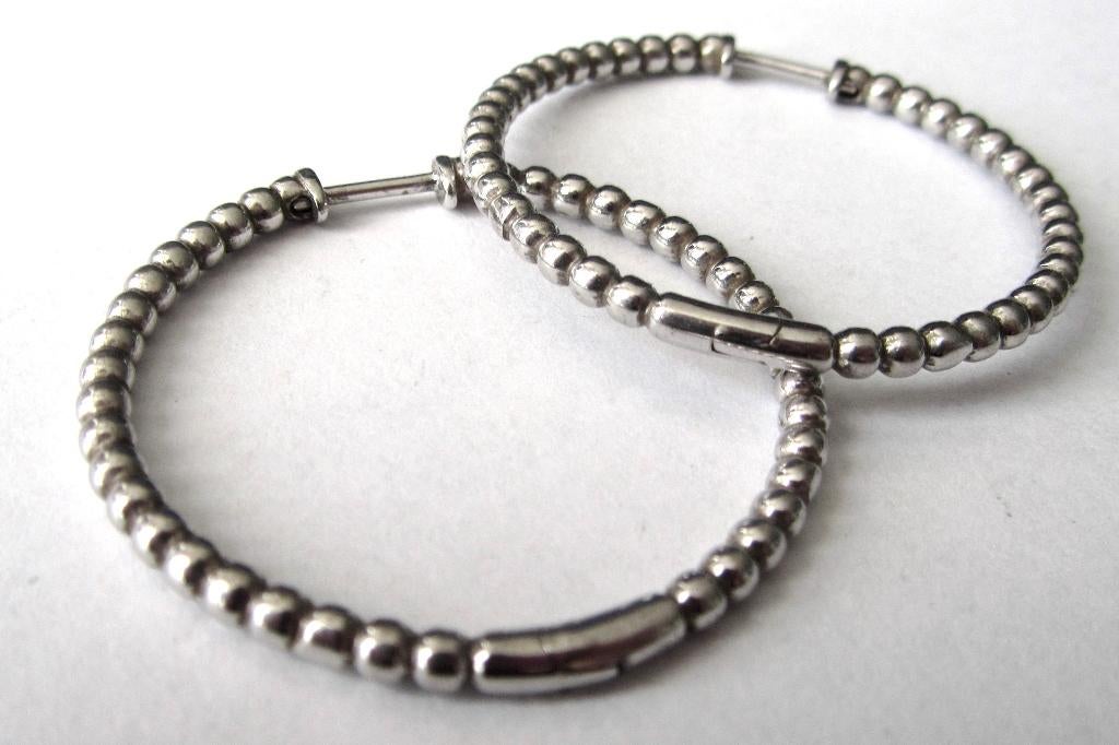 925 Zilveren prachtige creolen oorbellen, Sieraden, Tassen en Uiterlijk, Oorbellen, Ophalen, Zo goed als nieuw, Knopjes of Stekers