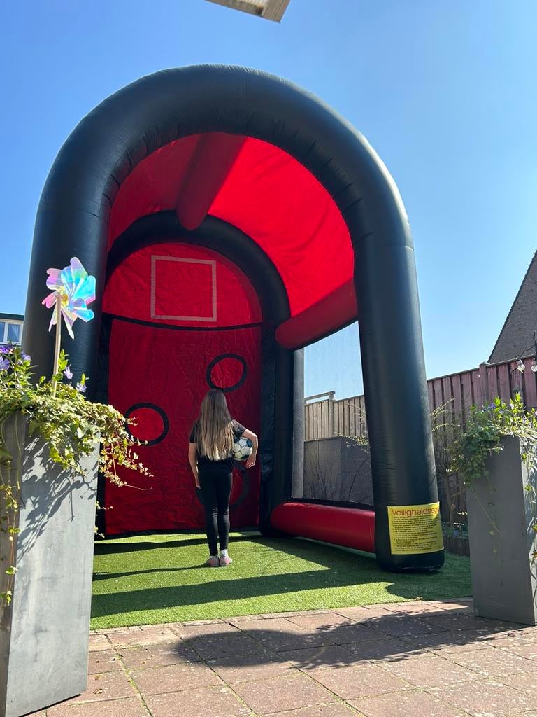 Voetbal goal opblaasbaar gatenschieter te huur - huren, Ophalen, Zo goed als nieuw, Overige