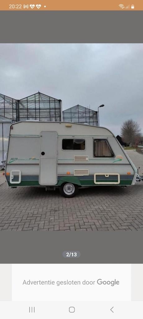 Caravan Delta 3900 TL met voortent en fietsendrager, 2 aparte bedden, 75 kg, Treinzit, Particulier