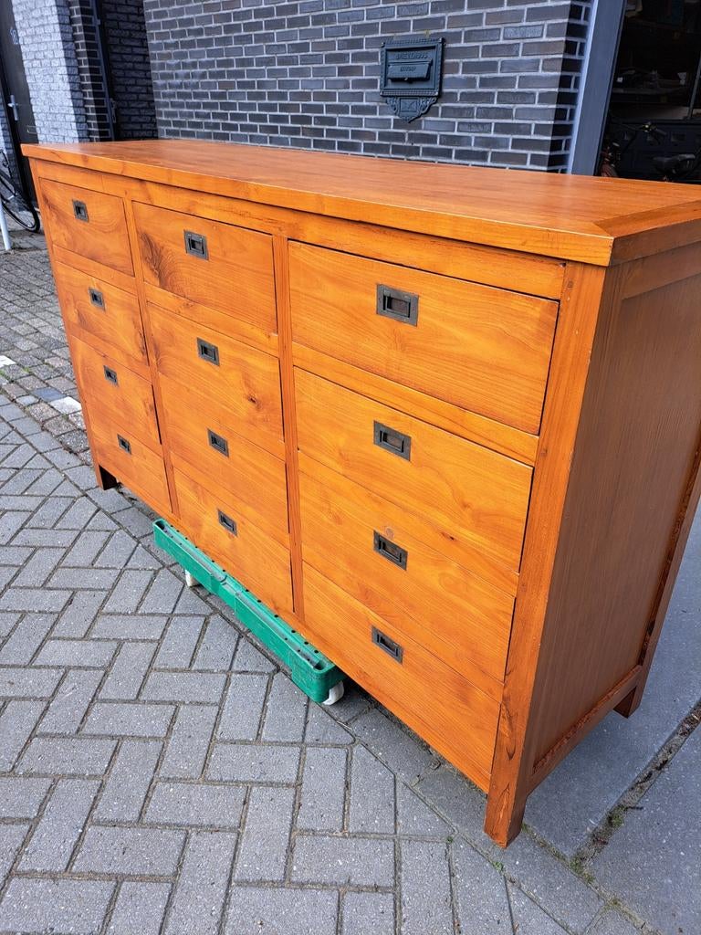 Teakhouten ladekast, Huis en Inrichting, Kasten | Ladekasten, RoDeKo Volendam, R.kooij65@gmail.com, 5 laden of meer, 100 tot 150 cm