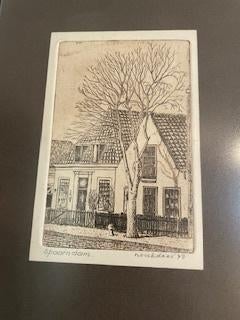 Prentje Spaarndam Oostkolk, Gebruikt, Ophalen of Verzenden, Voor 1940, Prent