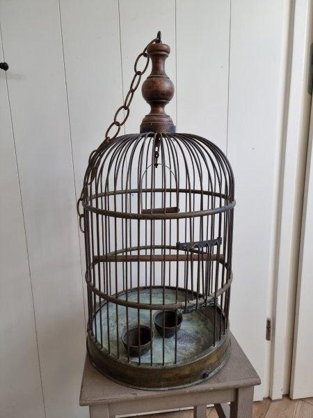 Antieke messing vogelkooi, Ophalen