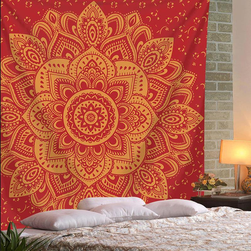 Rode Mandala Wandkleed 3D Wand Kleed Muurkleed Lotus India, Verzenden, Rechthoekig, Rood, Nieuw
