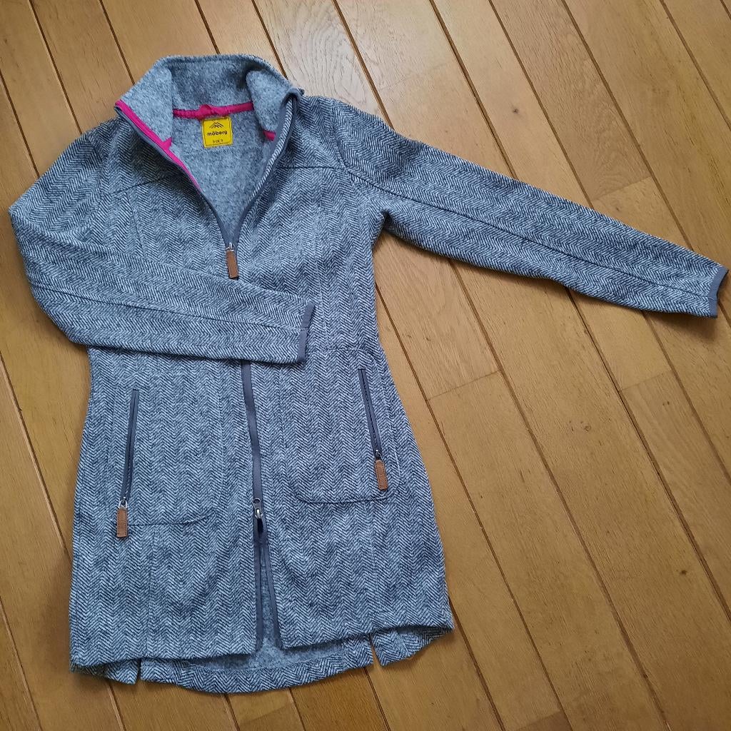 MöBERG lang vest jas grijs zwart visgraat maat S - nieuw -, Kleding | Dames, Nieuw, Ophalen of Verzenden, Maat 36 (S), Grijs