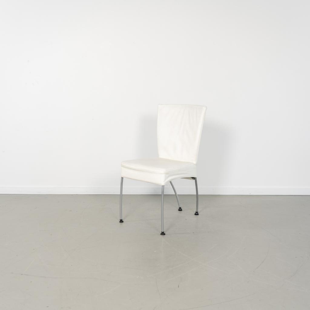 2x Montis Spica Stoel Wit Leder - RVS Frame, Niet ingevuld, Gebruikt, Wit, Niet ingevuld