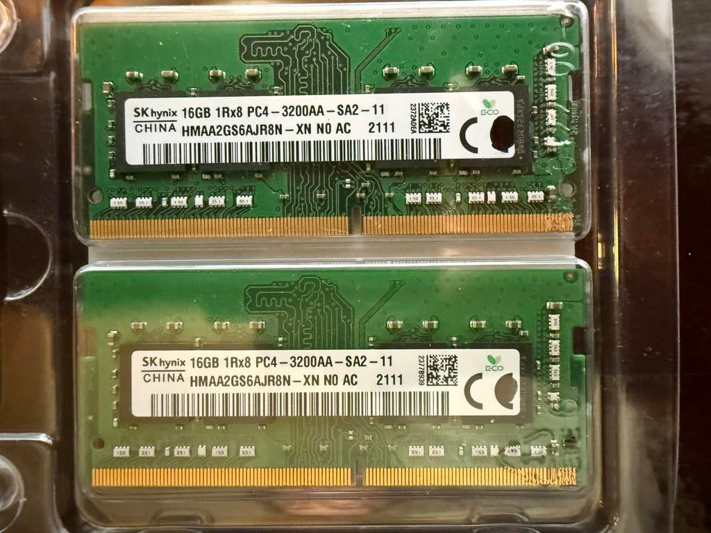 SK hynix 32GB (2 x 16GB) DDR4 SODIMMS, Computers en Software, RAM geheugen, 32 GB, DDR4, Ophalen of Verzenden, Zo goed als nieuw