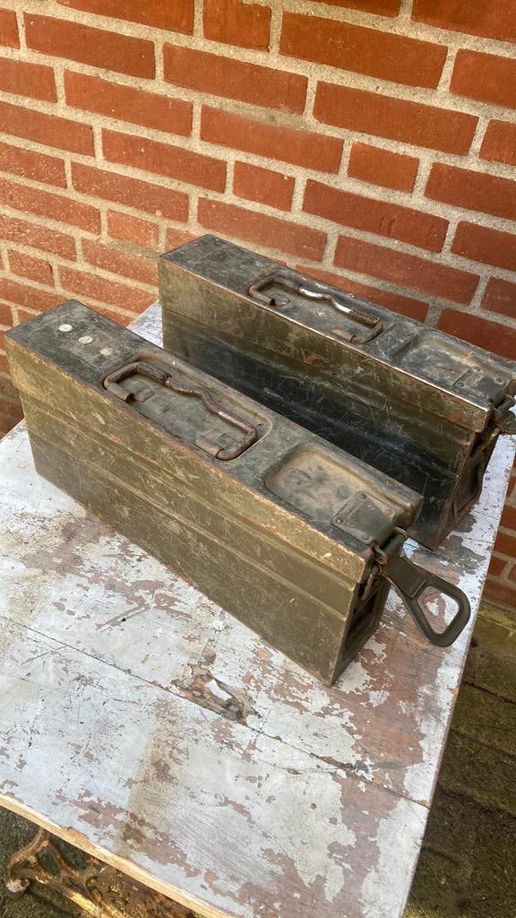 2 Duitse munutiekisten Rheinmetal mg1 en 2 voor cal. 7.62x51, Ophalen of Verzenden, Landmacht, Duitsland, Kist of Geocache