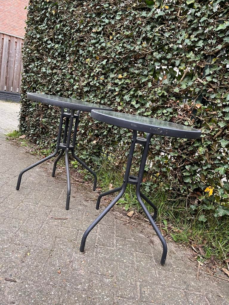 Bistro tafels, Tuin en Terras, Tuintafels, Ophalen, Gebruikt, Rond, Metaal