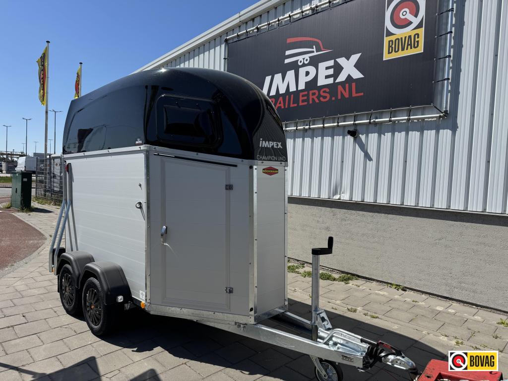 Bij Impex Bockmann Uno Champion aluminium met zadelkamer, Nieuw, Aluminium, 1½-paards trailer