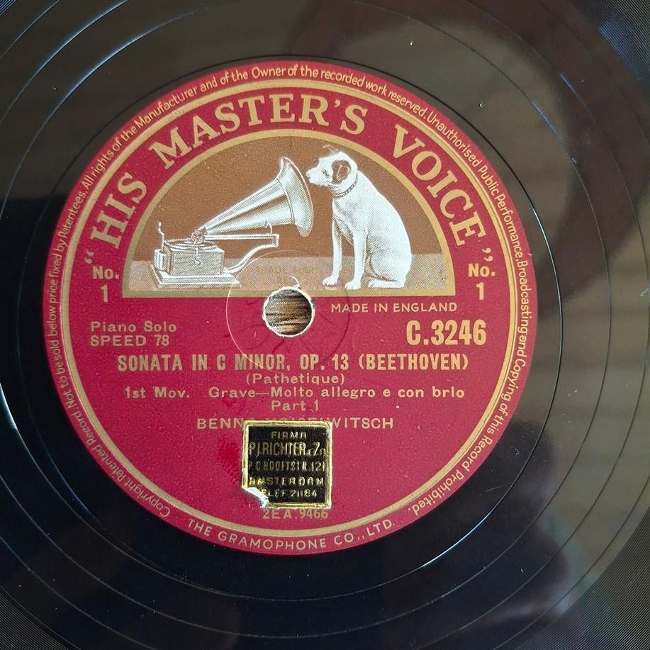 Beethoven - Sonata in C minor - 78 toeren 2 delig - bakeliet, Cd's en Dvd's, Vinyl | Klassiek, Ophalen of Verzenden, Kamermuziek