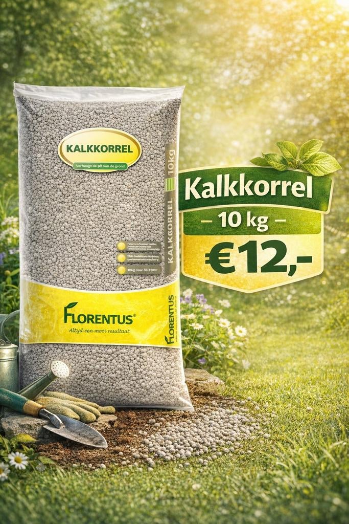 Florentus Kalkkorrel 10kg - Verhoogt de pH van de grond, Tuin en Terras, Plantenvoeding, Ophalen