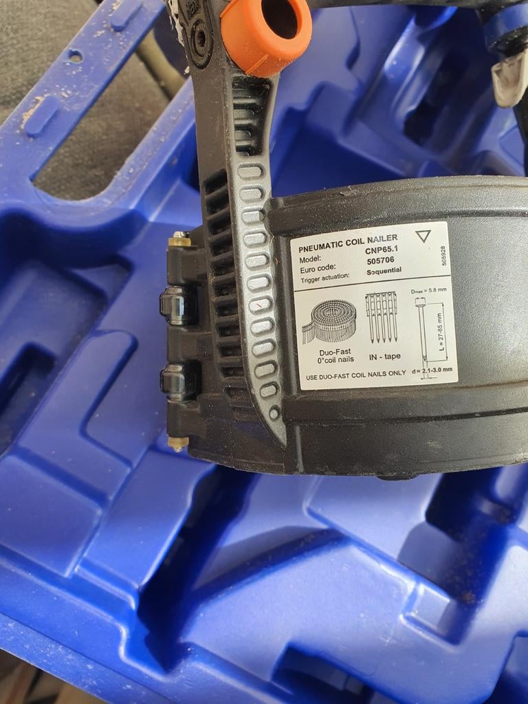 Duofast Trommel Luchtschieter - Coil Nailer CN55.1, Ophalen of Verzenden, Gebruikt