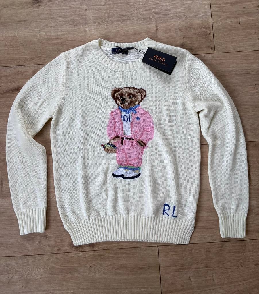 Ralph Lauren Polo Bear Sweater Roze – Maat S, Kleding | Dames, Truien en Vesten, Ophalen of Verzenden, Nieuw, Maat 36 (S), Wit
