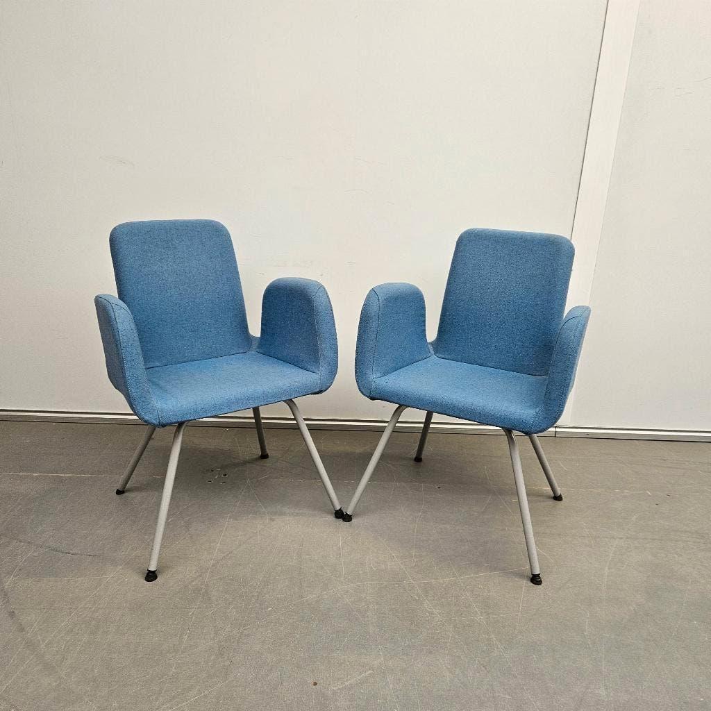 2x  Ikea Patrik fauteuil stoel eetkamer met blauwe stof