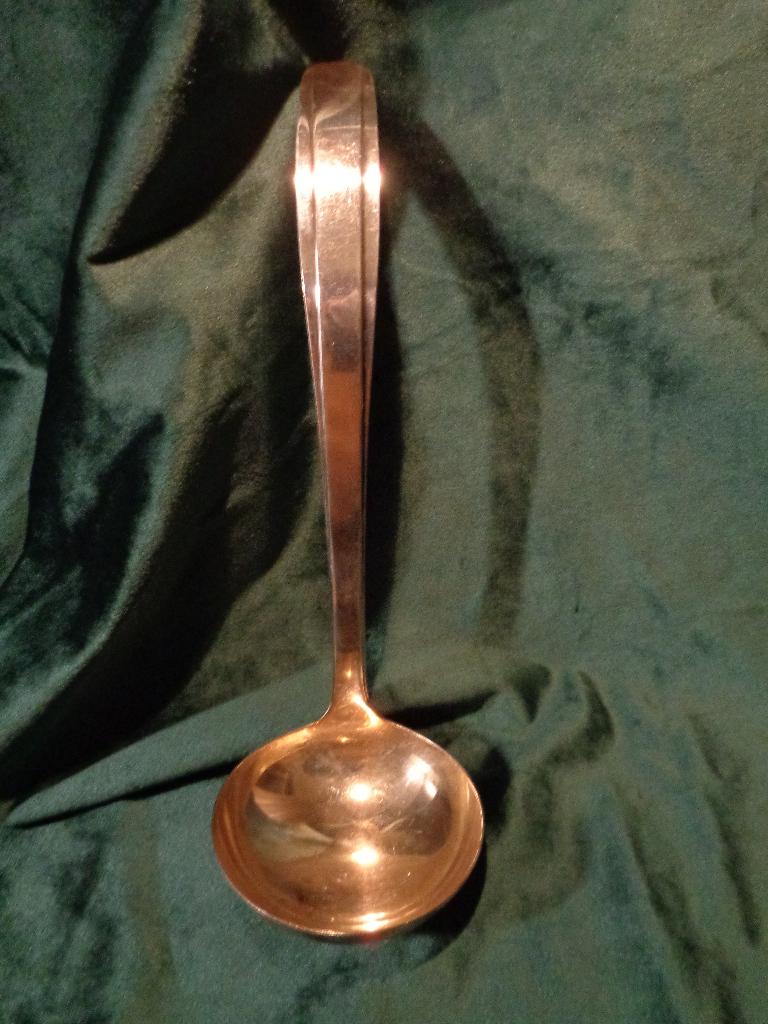 30 cm lange verzilverde soeplepel gemerkt georg nilsson gero, Ophalen of Verzenden