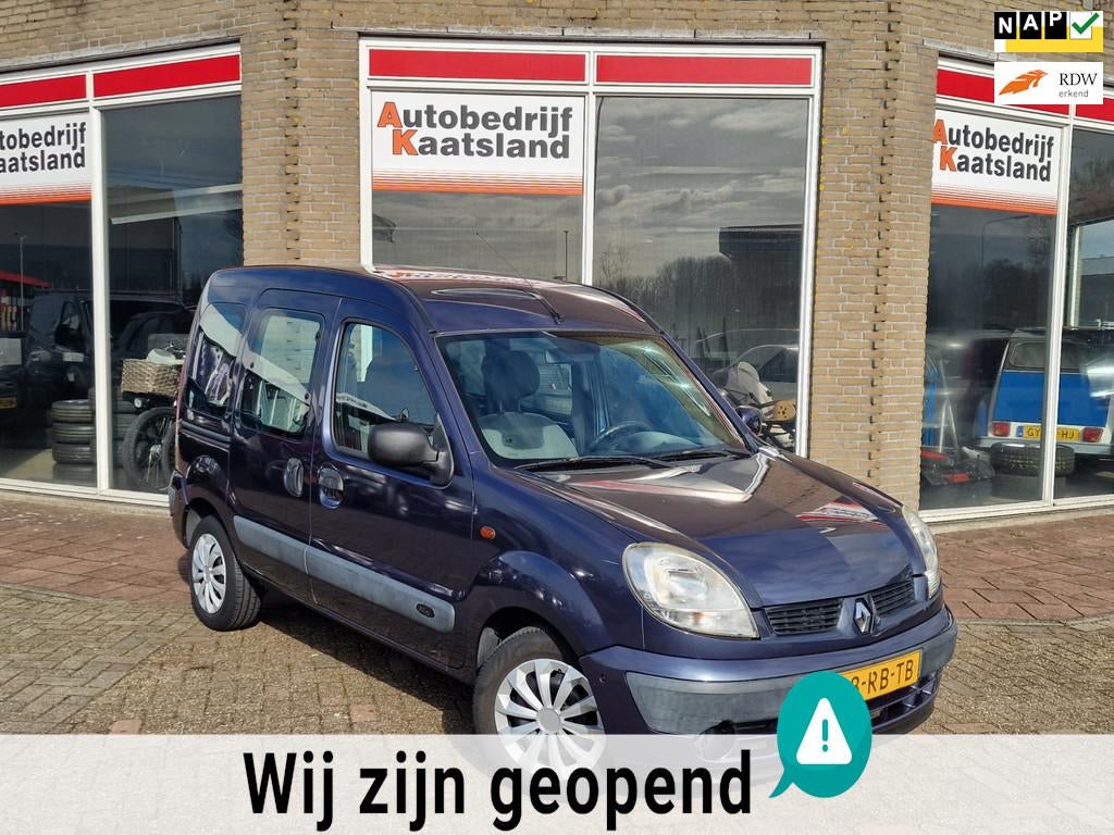 Renault Kangoo 1.6-16V Privilège - Airco - 2x Schuifdeur -, Auto's, Stof, Gebruikt, Zwart, Blauw