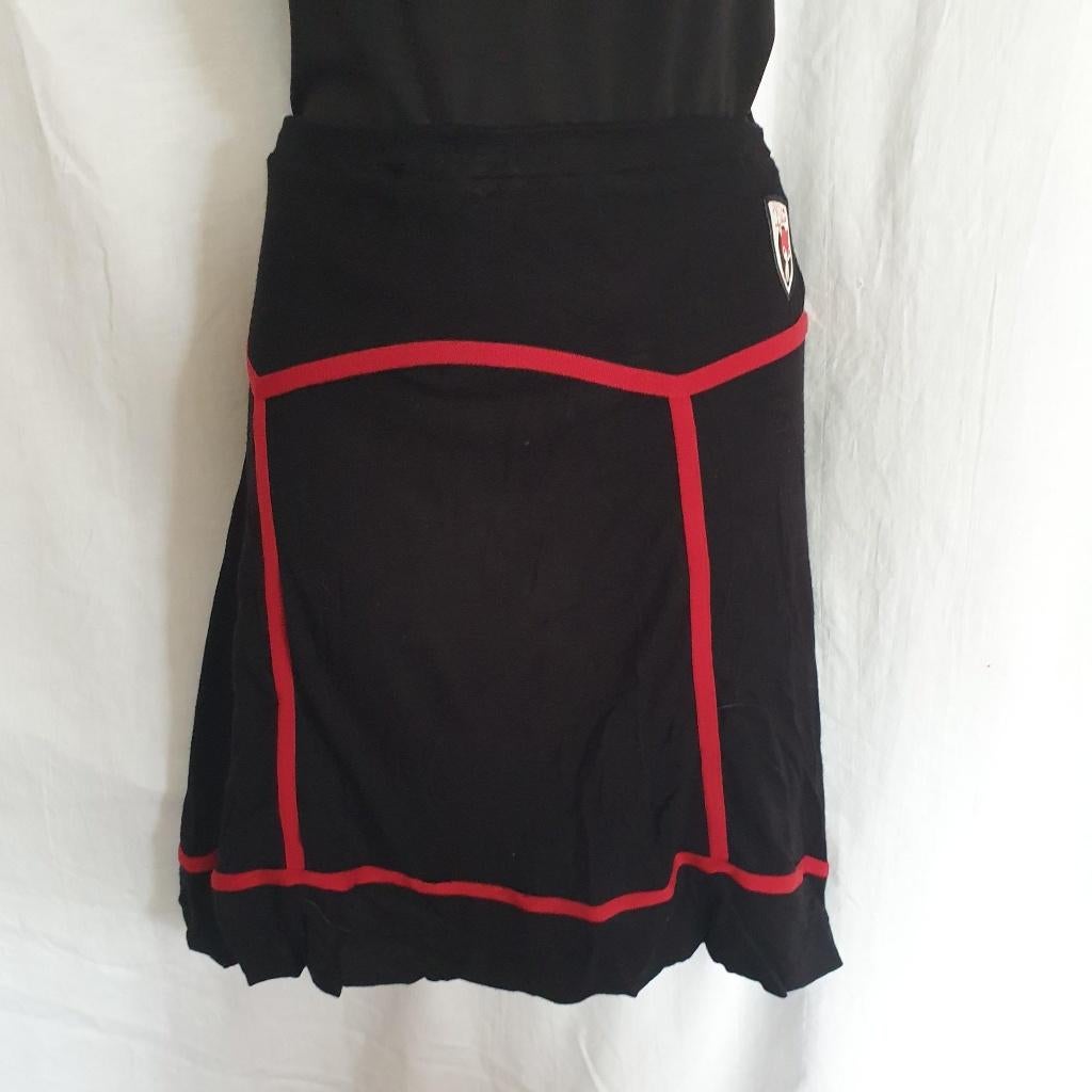 Stoere rok, 2 kanten op draagbaar. Mt M merk Pussy Deluxe, Maat 38/40 (M), ., Zwart, Ophalen of Verzenden