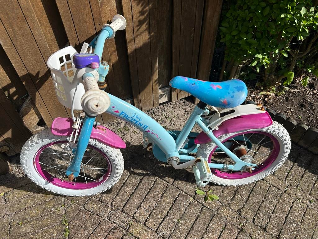 Disney Frozen kinderfietsje - 12 inch, Ophalen of Verzenden, Gebruikt, Minder dan 16 inch