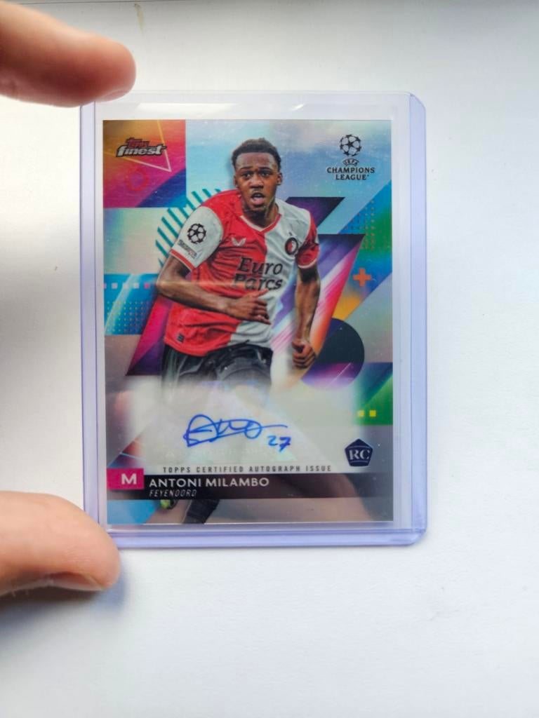 Antoni Milambo Topps Finest UCL 23/24 Autograph Kaart, Ophalen of Verzenden, Nieuw, Feyenoord, Spelerskaart