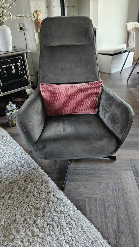 Mooie moderbe/klassieke olijfgroene relax stoel fauteuil, Huis en Inrichting, Fauteuils, Ophalen of Verzenden, Zo goed als nieuw