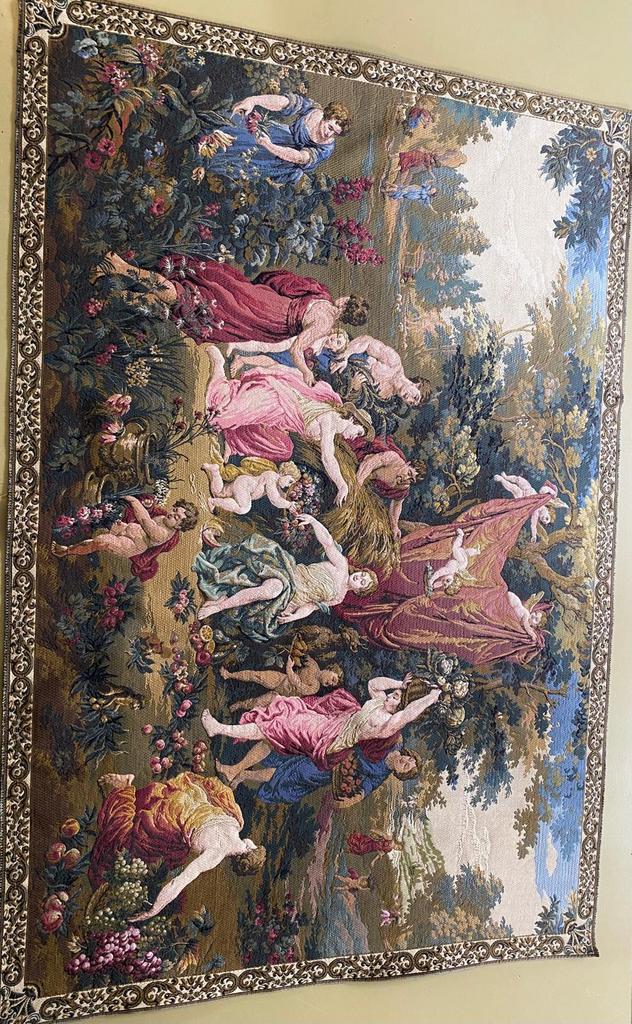 Gobelin wandkleed met engelen tafreel, Ophalen