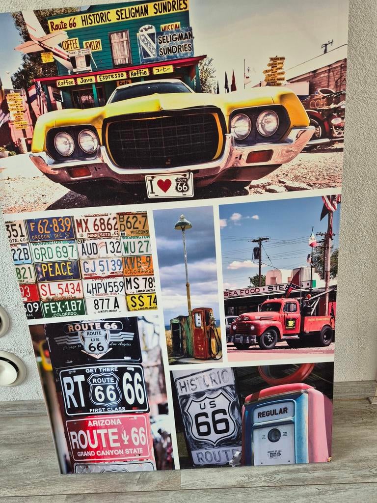 Route 66 collage canvas, Ophalen
