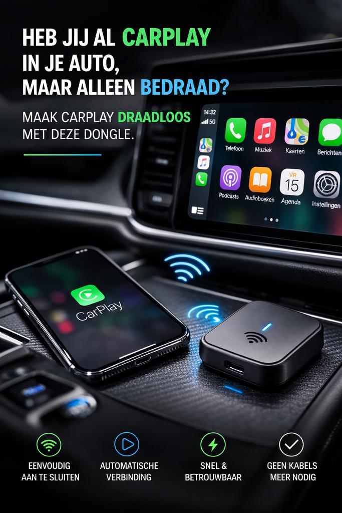Draadloze CarPlay dongle, Ophalen of Verzenden, Nieuw