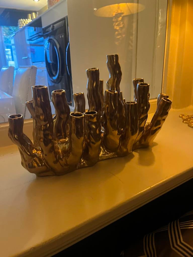 Pols potten vaas, Overige kleuren, Ophalen of Verzenden, Minder dan 50 cm, Glas