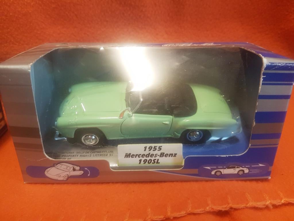 Welly mercedes benz 190sl 1955, Ophalen of Verzenden, Zo goed als nieuw, Auto, Overige merken