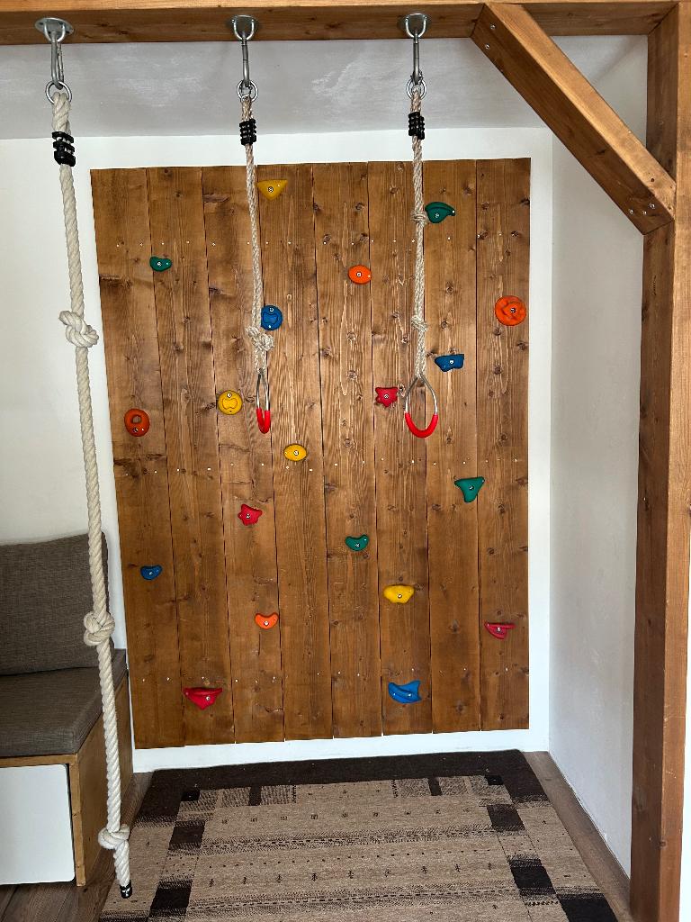 Complete klimwand massief hout + 20 grepen, Ophalen, Zo goed als nieuw, Wanddecoratie